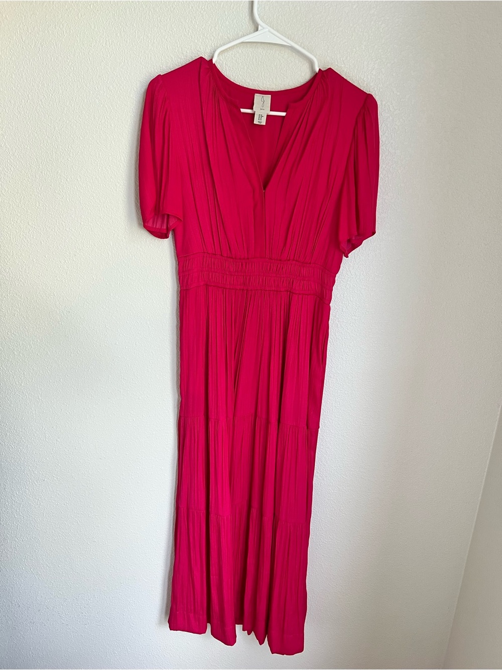 Joie Bright Fuchsia V-Neck Maxi Dress